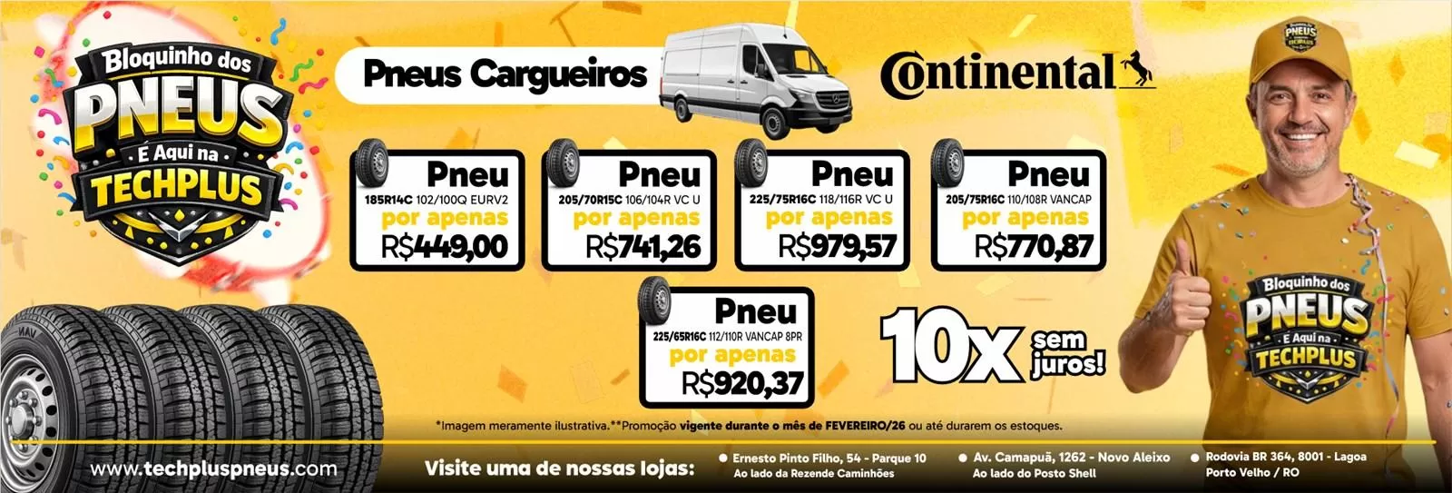 Banner Fevereiro 2026 TechPlus Pneus