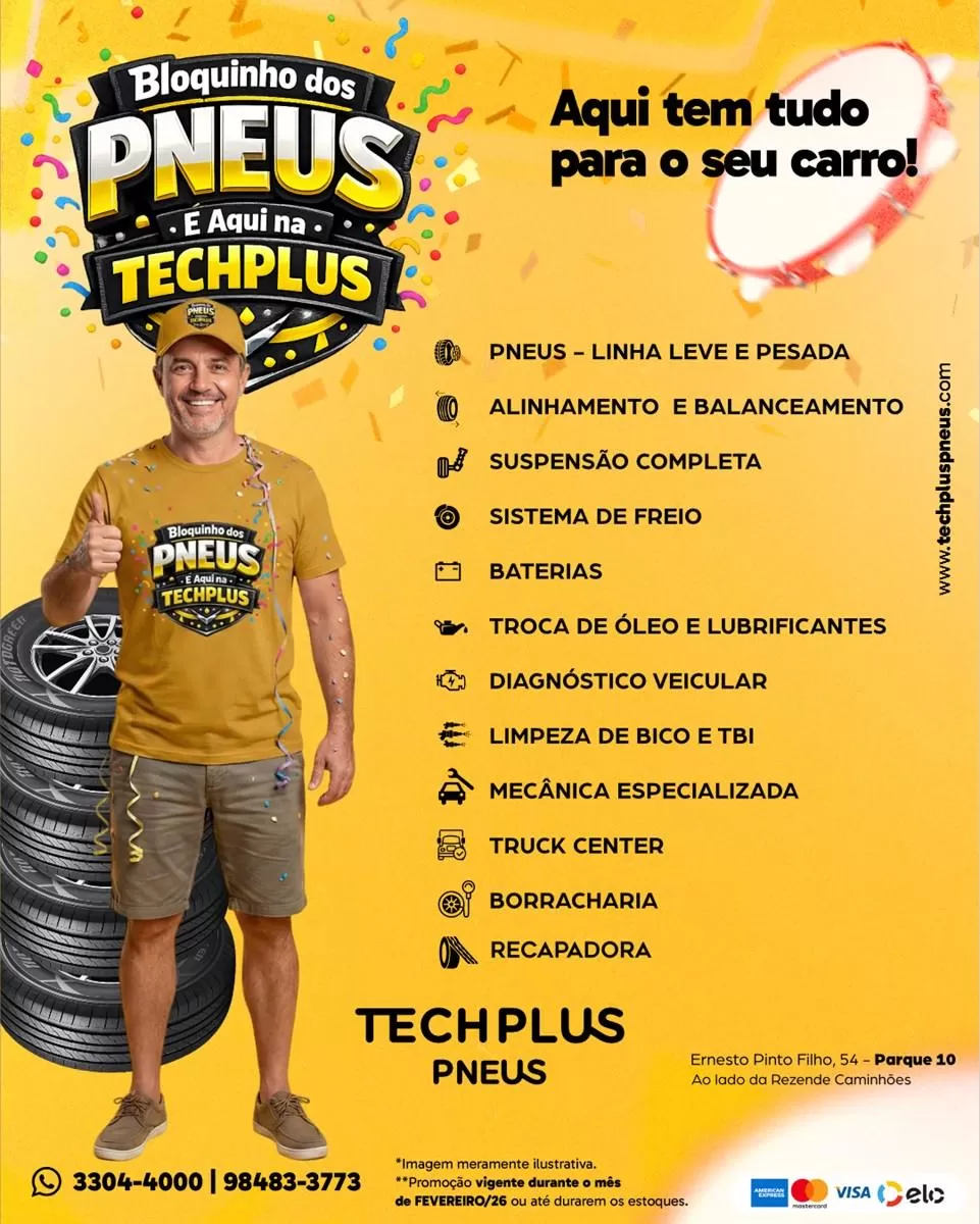 Banner Fevereiro 2026 TechPlus Pneus