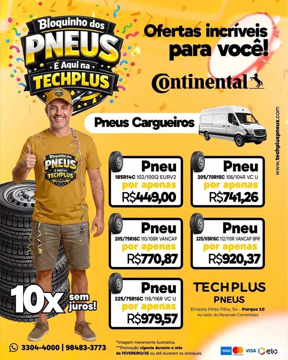 Banner Fevereiro 2026 TechPlus Pneus