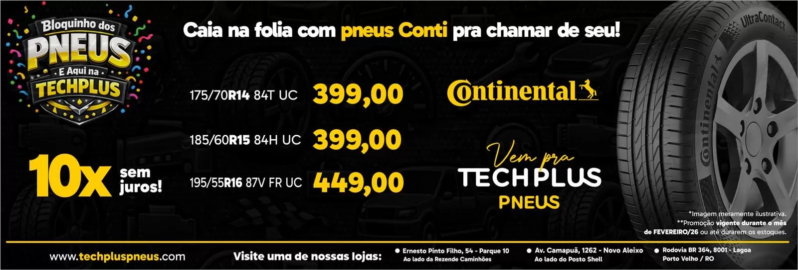 Banner Fevereiro 2026 TechPlus Pneus