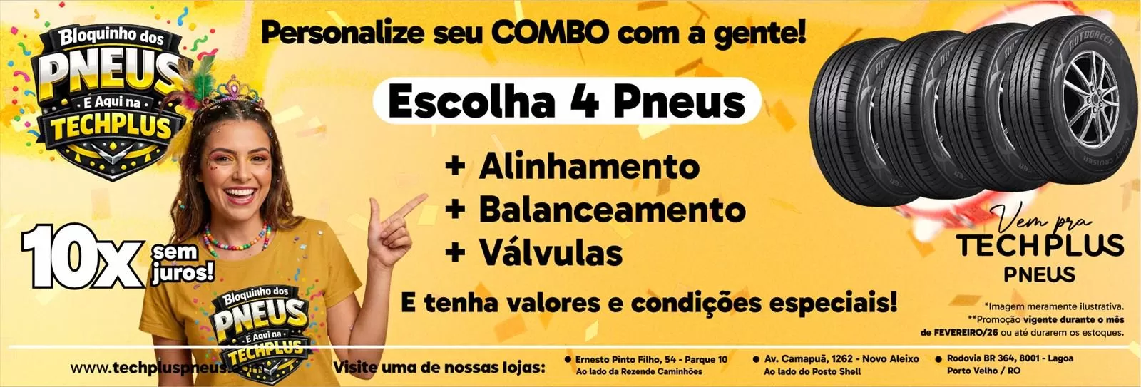 Banner Fevereiro 2026 TechPlus Pneus