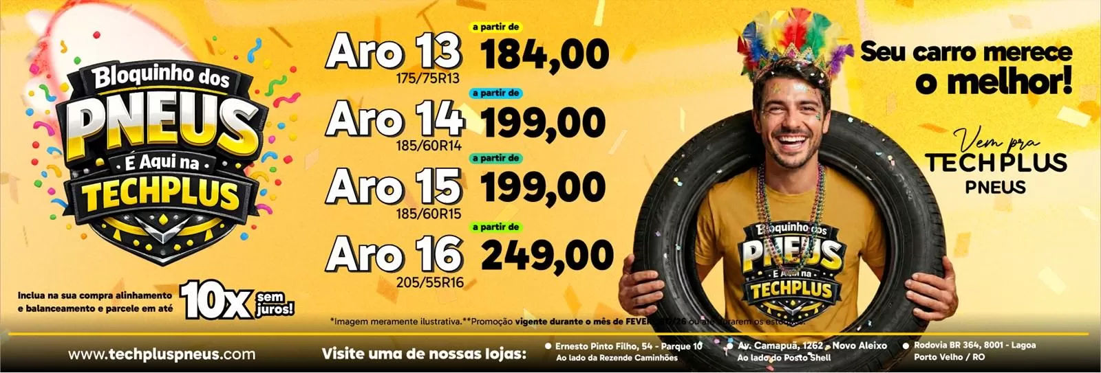 Banner Fevereiro 2026 TechPlus Pneus