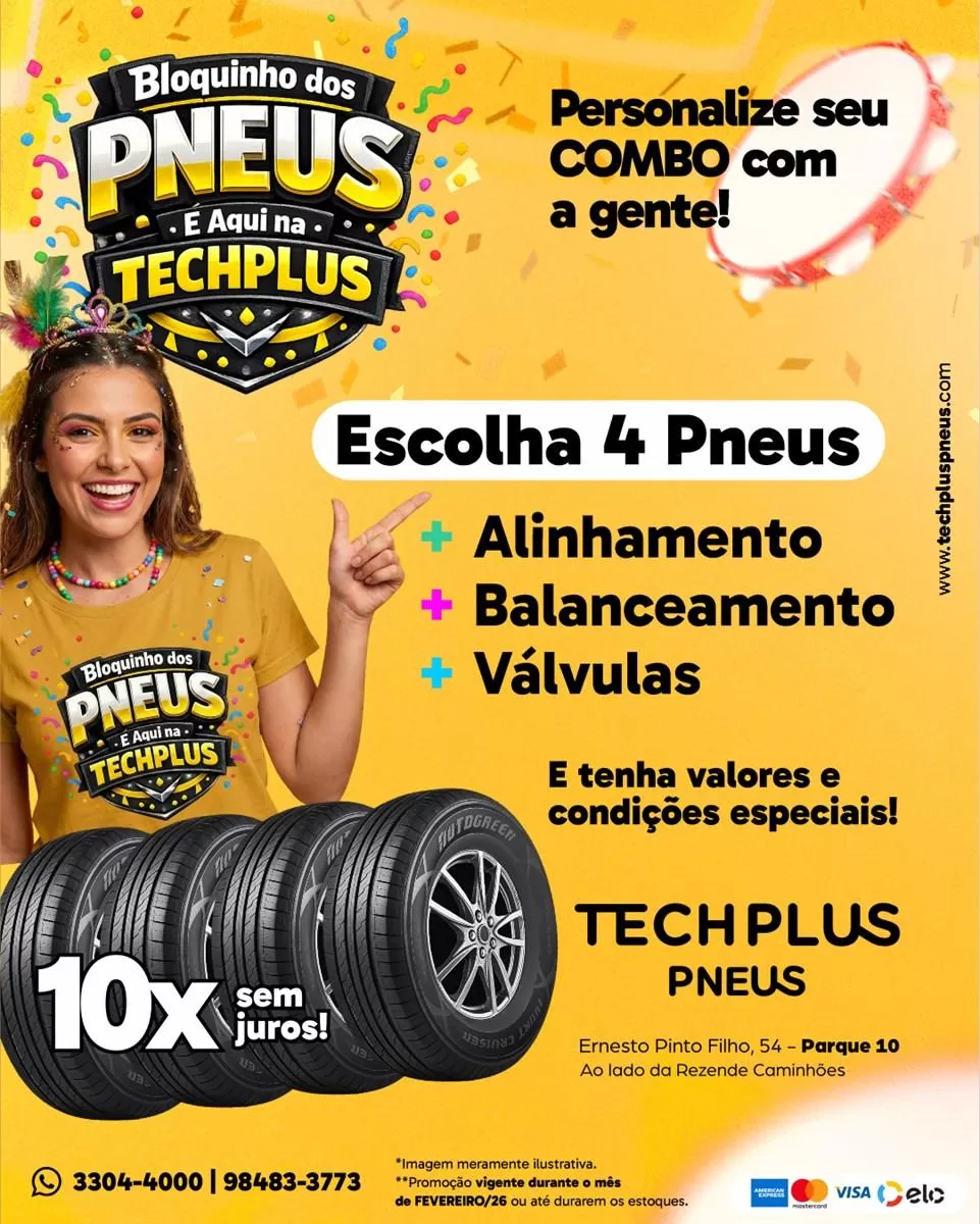 Banner Fevereiro 2026 TechPlus Pneus